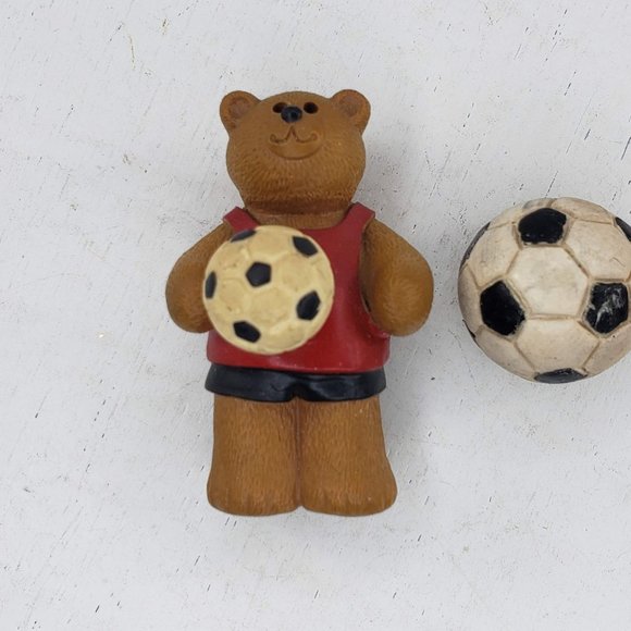 Bear Soccer Ball Magnet Set of 2 Fridge Kitchen - Picture 2 of 4